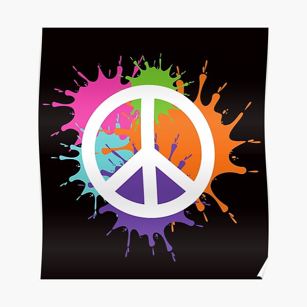 "Bright paint splatter peace sign" Poster by shane62 | Redbubble