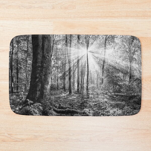 Item preview, Sun Shining Through Trees in Monochrome designed and sold by CoolHippoQuotes.