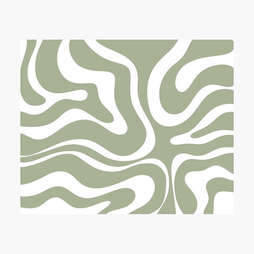 Liquid Swirl Contemporary Abstract Pattern in Sage Green and White  Photographic Print for Sale by kierkegaard  Redbubble