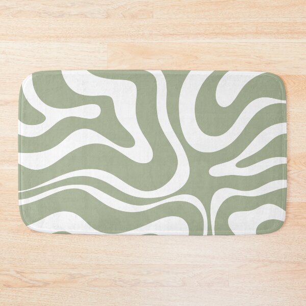 Item preview, Liquid Swirl Abstract Pattern in Sage Green and White designed and sold by kierkegaard.