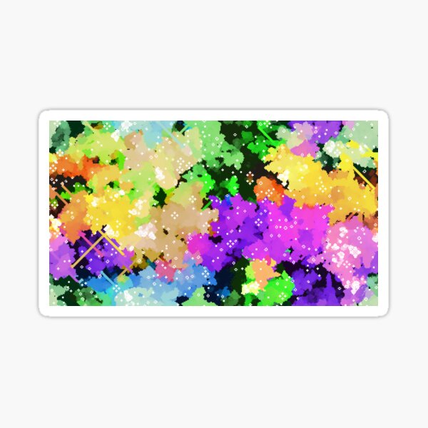 Rainbow Pixel Cloud Art Sticker