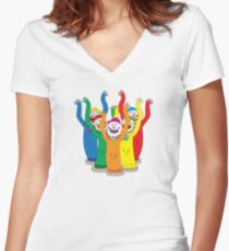 Weird & Wacky Waving Inflatable Arm Flailing Tube Man Women's Fitted V-Neck T-Shirt