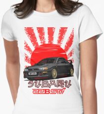 Subaru Impreza 22B WRX STI - R.I.P. EVO (Black) Women's Fitted T-Shirt