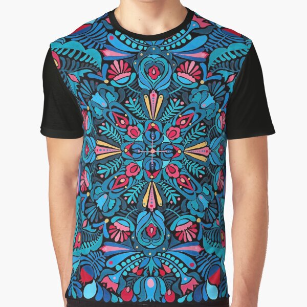 Artikel-Vorschau von Rosa, hellblauer Frühling Mandala auf Schwarzem, designt und verkauft von zsalto.