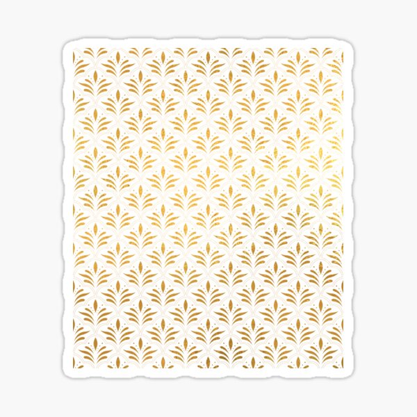 golden pattern black art deco print 1 Sticker