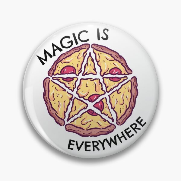 Item preview, Magic Is Everywhere, Pizza Pentagram (Black Text) designed and sold by SquishStitches.