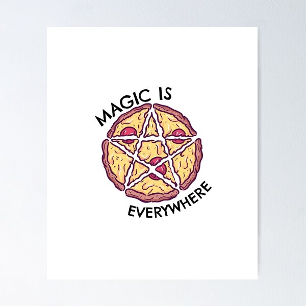 Item preview, Magic Is Everywhere, Pizza Pentagram (Black Text) designed and sold by SquishStitches.