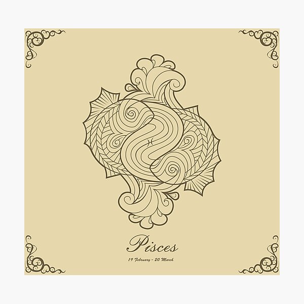 Pisces gold Photographic Print