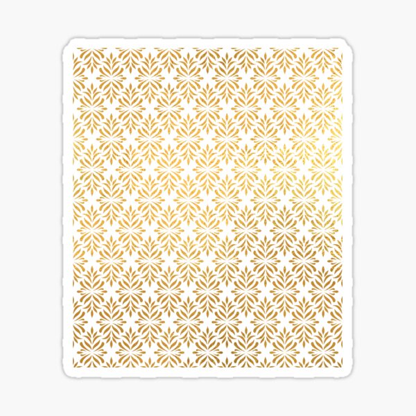 golden pattern black art deco print 2 Sticker