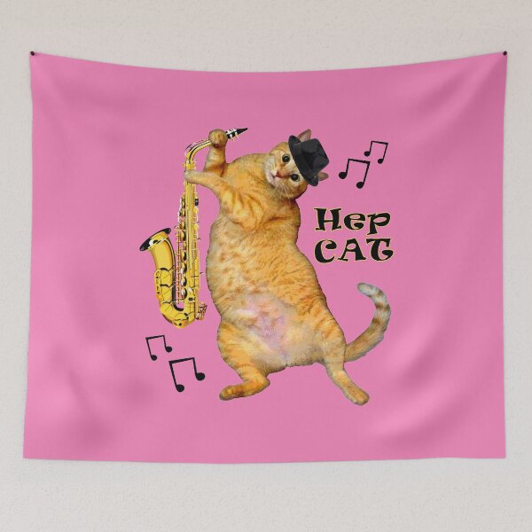 Item preview, Hep Cat Playing Saxophone - In the Pink designed and sold by RawSunArt.