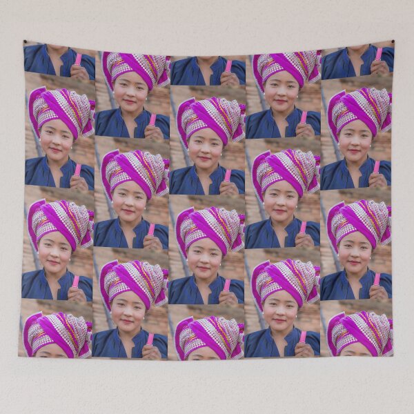 Item preview, Myanmar. Bagan. Portrait of a Local Lady in a beautiful Headdress. designed and sold by vadim19.