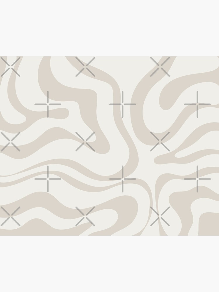 Liquid Swirl Abstract Pattern in Pale Beige and White Yoga Mat by
