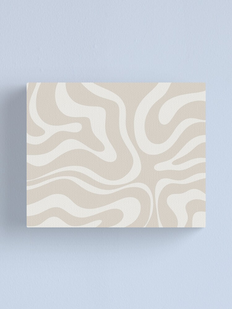 Liquid Swirl Modern Abstract Pattern in Light Mushroom Beige and Pale Cream  | Canvas Print