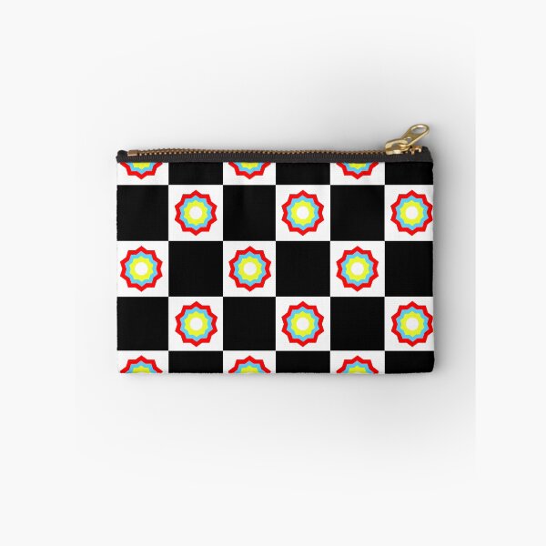 Item preview, Vibrant Flower Geometric Shape Black Checkerboard Pattern designed and sold by SarahJisri.