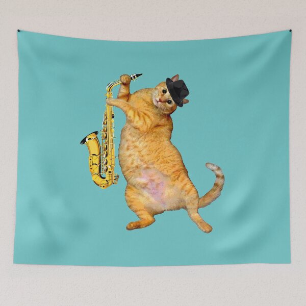 Item preview, Hep Cat with Saxophone - Playing the Blues designed and sold by RawSunArt.