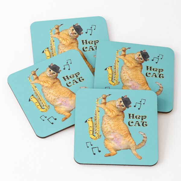 Item preview, Hep Cat Plays Saxophone - Playing the Blues designed and sold by RawSunArt.