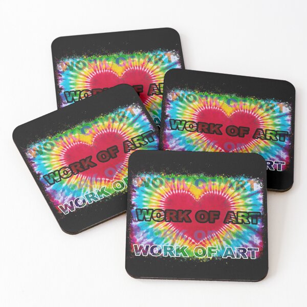 Item preview, YOU are a WORK of ART - You only live once - free your mind - Hippie retro tie-dye HEART art designed and sold by originalsusie.