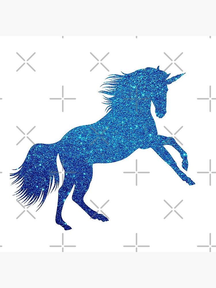 Blue Glitter Sparkle Unicorn Poster For Sale By Colorflowart Redbubble