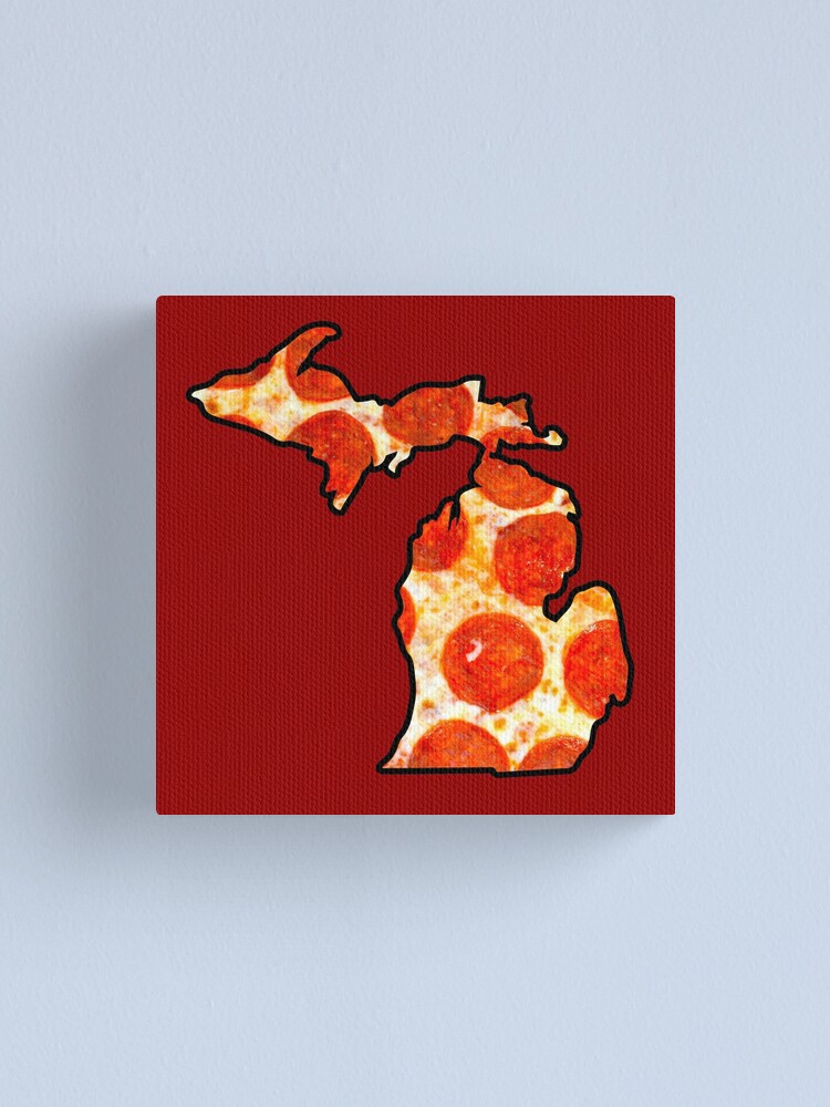 "Michigan Pepperoni Pizza" Canvas Print for Sale by fearcity Redbubble