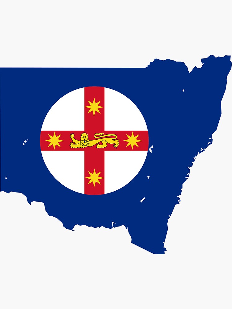 Thumbnail 3 of 3, Sticker, Flag Map of New South Wales  designed and sold by abbeyz71.