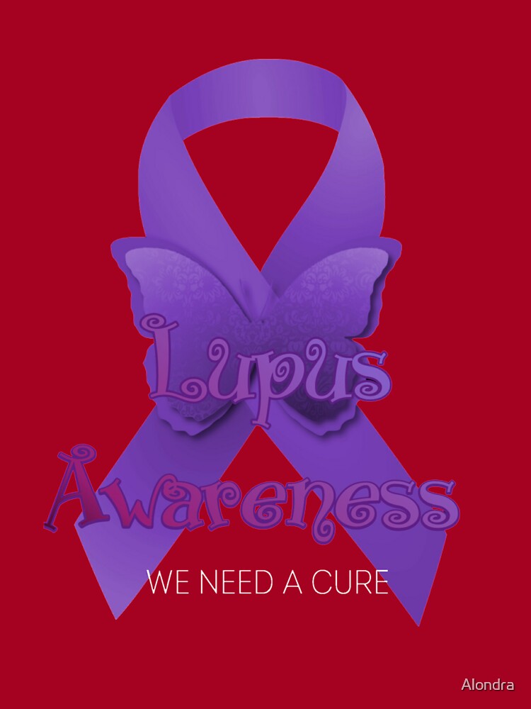 Purple Awareness Ribbon with Butterflies by Alondra, Redbubble