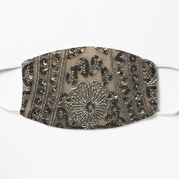 Parisian Bling Vintage Flapper Sequin Fabric Flat Mask