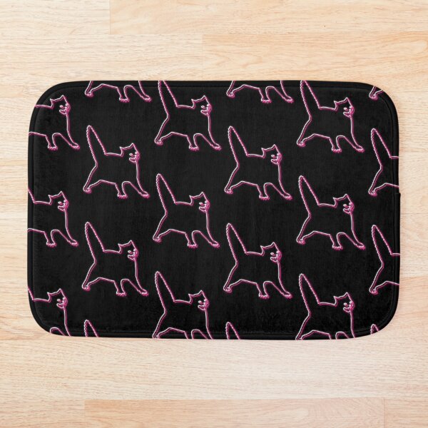 Item preview, Pink and white neon light cat pattern designed and sold by helluwu.