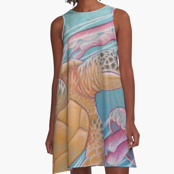 Seaturtle and Jellies A-Line Dress