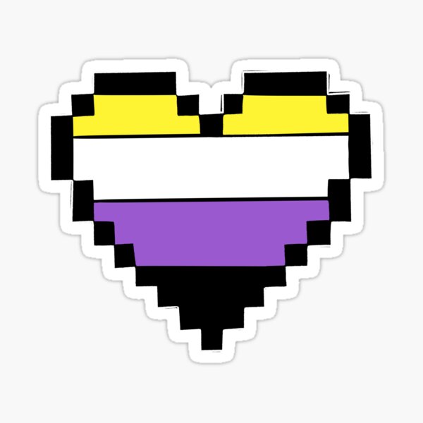 Non-binary Pride Flag Heart LGBT gender gift Sticker