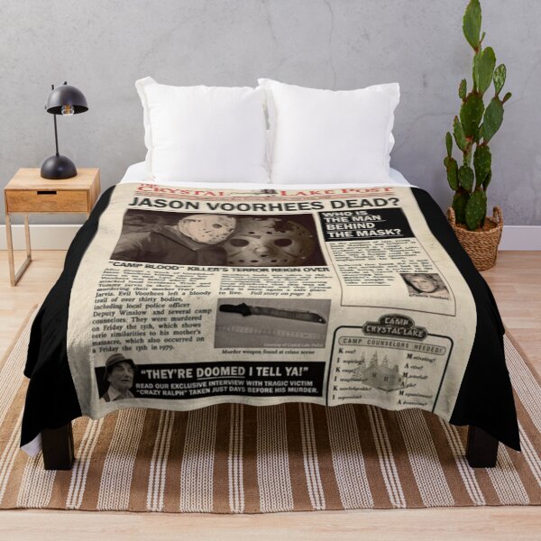 Item preview, Friday the 13th Jason news article horror movie merch designed and sold by Pandorazbox.