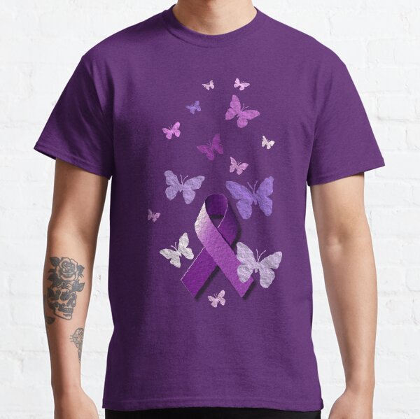 Purple Awareness Ribbon with Butterflies Classic T-Shirt