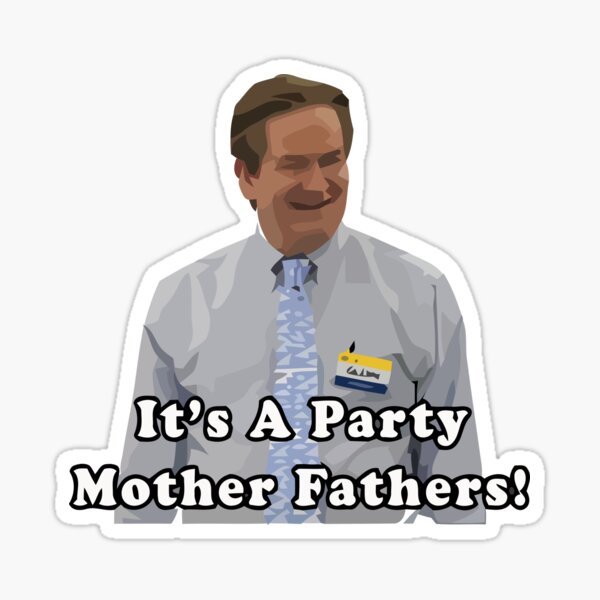 Glenn It's a Party Mother Fathers Sticker
