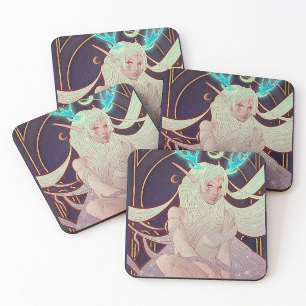Item preview, Fanart: Tarot card in Art Nouveau style: The Moon, Elune designed and sold by AlexaelArtworks.