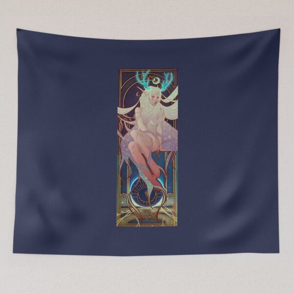Item preview, Fanart: Tarot card in Art Nouveau style: The Moon, Elune designed and sold by AlexaelArtworks.