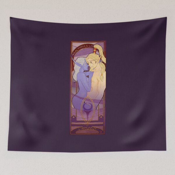 Item preview, Fanart: Tarot card in Art Nouveau style: The Lovers, Thalyssra & Lor'themar designed and sold by AlexaelArtworks.