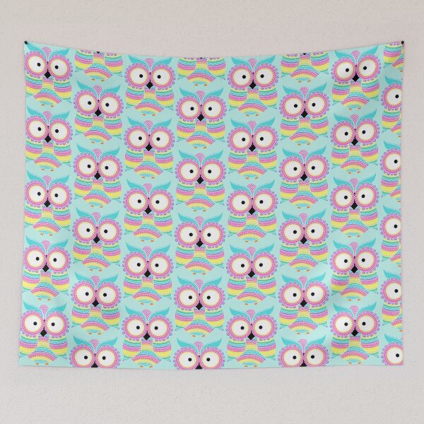 Item preview, rainbow owl designed and sold by Pennycoolcat.
