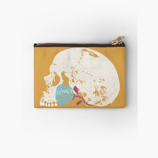 Item preview, Skull with Turquoise Rose in Crackle Pattern designed and sold by RawSunArt.