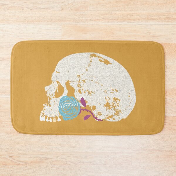 Item preview, Skull with Turquoise Rose in Crackle Pattern designed and sold by RawSunArt.