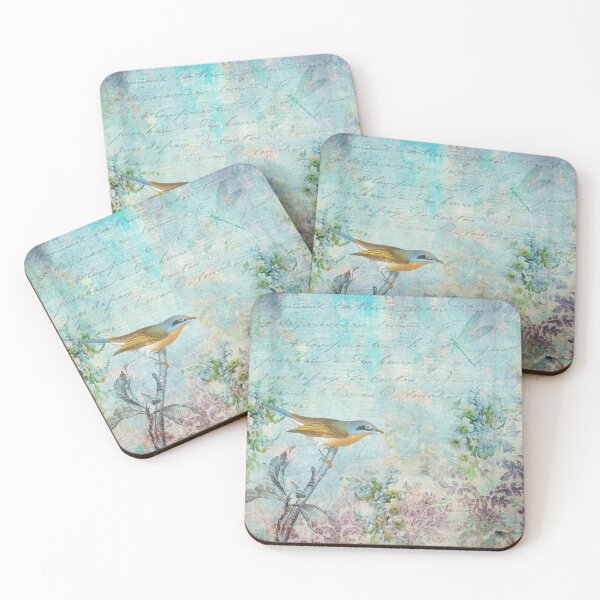 Item preview, Vintage Collage - Bird Dragonfly and Flowers designed and sold by Peggy Collins.