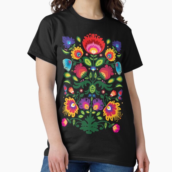 Folk composition with flowers Classic T-Shirt