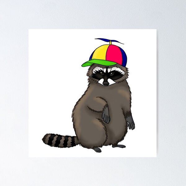 Item preview, Raccoon in a Propeller Hat- No Chair Edit designed and sold by c0ffeewitch.
