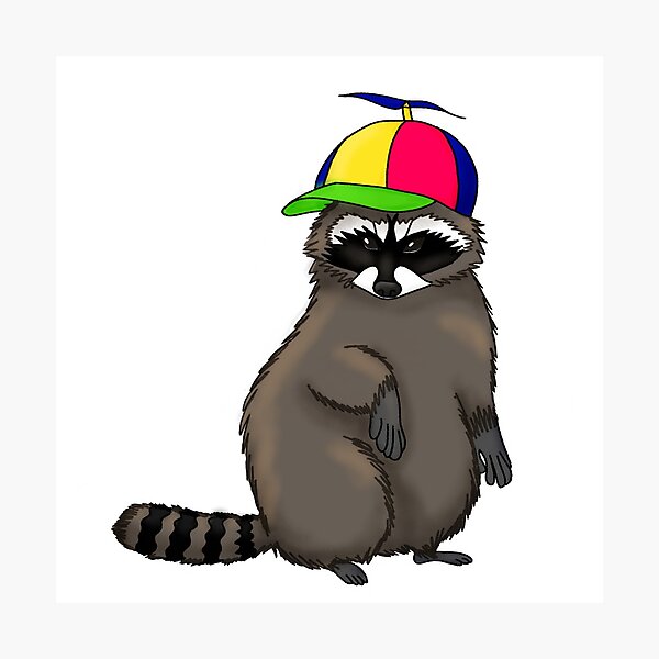 Item preview, Raccoon in a Propeller Hat- No Chair Edit designed and sold by c0ffeewitch.