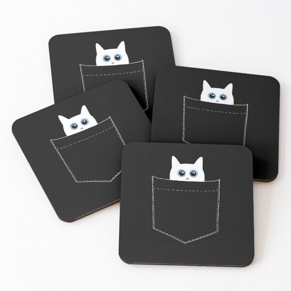 Item preview, Cat In A Pocket White designed and sold by cduthie.