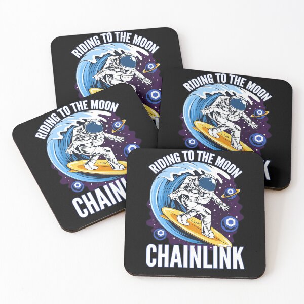 Item preview, Riding to the Moon Chainlink LINK Crypto designed and sold by Bitcoin-Fashion.