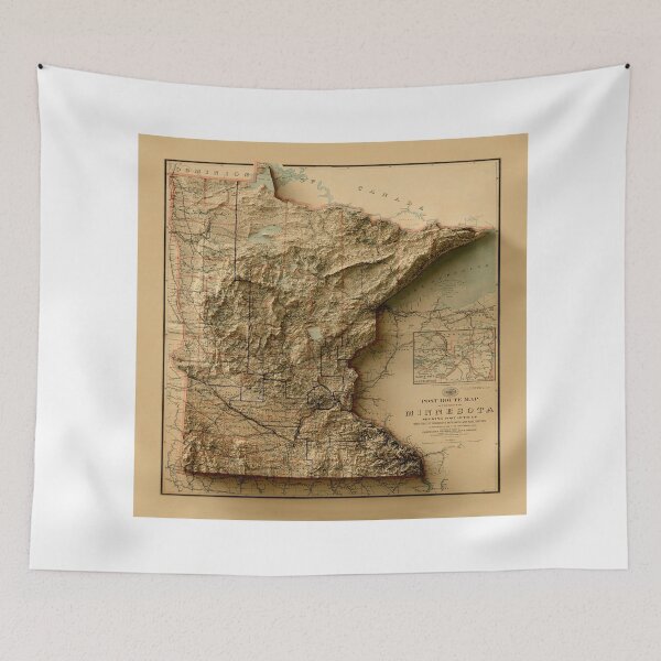 Item preview, 1895 Minnesota Relief Map 3D digitally-rendered designed and sold by ThinkAboutMaps.