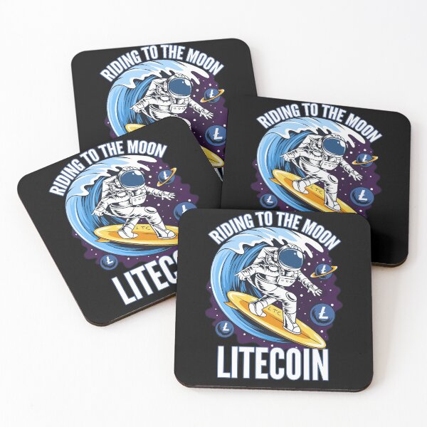 Item preview, Riding to the Moon Litecoin LTC Crypto designed and sold by Bitcoin-Fashion.