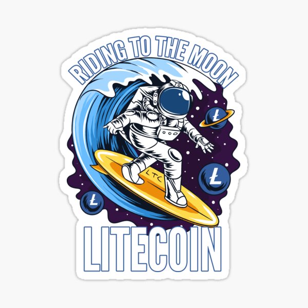 Artikel-Vorschau von Reiten zum Mond Litecoin LTC Crypto, designt und verkauft von Bitcoin-Fashion.