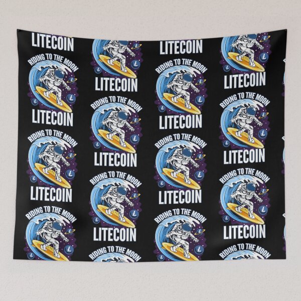 Item preview, Riding to the Moon Litecoin LTC Crypto designed and sold by Bitcoin-Fashion.
