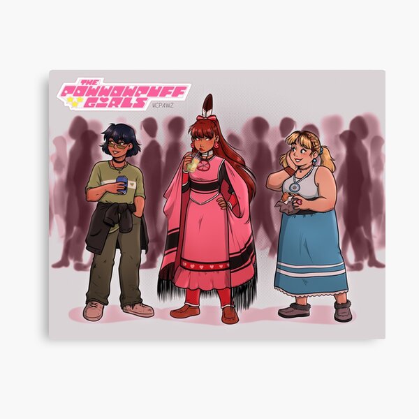 Powwow Puff Girls Canvas Print