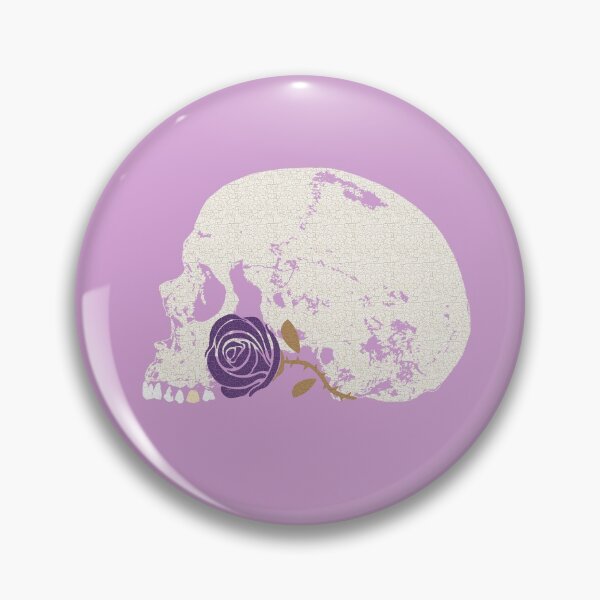 Item preview, Skull with Purple Rose in Crackle Pattern designed and sold by RawSunArt.